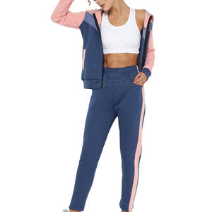 Conjunto Deportivo Informal con Capucha para Mujer, Tendencia de Invierno, con Bolsillos Laterales, Color Sólido en Contraste, Corte Regular - Product Image 3