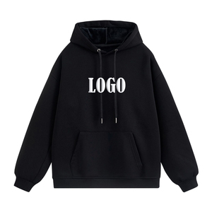 Felpe Casual Streetwear con cappuccio per <span class=keywords><strong>uomo</strong></span> <span class=keywords><strong>donna</strong></span> in morbido cotone alla moda Design solido lavorato a maglia per eleganti look invernali rilassati - Product Image 3