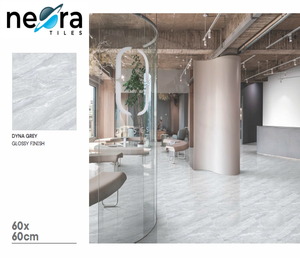 Azulejos de porcelana gris Dyna de 600x600mm con acabado brillante para baño para suelo y pared - Product Image 2