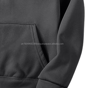 Sudadera con Capucha Personalizada con Logotipo, Sudadera Corta de Algodón Grueso de Estilo Gótico Negro para Hombre, Sudadera Lisa de Color Sólido - Product Image 3