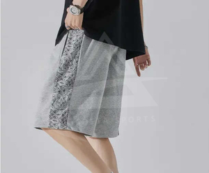 กางเกงขาสั้นออกกำลังกายสำหรับผู้ชายกางเกงขาสั้นตาข่ายสำหรับใส่วิ่งออกกำลังกายแบบสีพื้นมีโลโก้ - Product Image 4