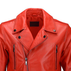 Veste en cuir de vachette tendance pour hommes, vente en gros bon marché, veste en cuir pur de haute couture en cuir pour hommes - Product Image 5