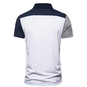 Polo décontracté pour homme 100% coton anti-rétrécissement anti-boulochage respirant sans plis à manches courtes tissu tricoté motif solide - Product Image 4