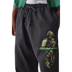 กางเกงวอร์มผ้าฝ้าย100% ทรงแบ็กกี้ตรงๆสำหรับผู้ชาย, กางเกงวอร์มเอวสูงปานกลางหน้าเรียบสำหรับฤดูหนาว - Product Image 4