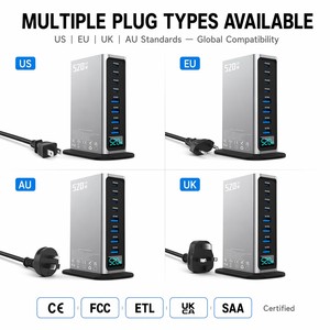 ที่ชาร์จเร็วแบบตั้งโต๊ะ GaN 520W 4 พอร์ต USB-C PD 3.0 100W สำหรับโทรศัพท์มือถือ - Product Image 3