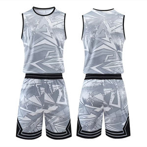 Conjunto de camiseta de baloncesto con estampado personalizado, uniforme de baloncesto para adultos con cuello redondo, chaleco de entrenamiento, pantalones cortos de doble bolsillo, traje deportivo - Product Image 5