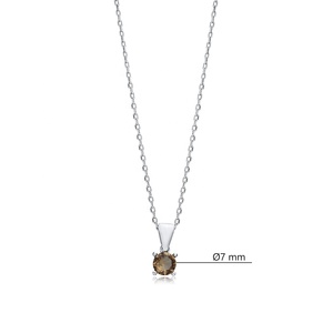 7mm minimaliste coupe ronde sultanite pierre pendentif collier 925 argent Sterling turc bijoux faits à la main pour l'acheteur en gros - Product Image 2