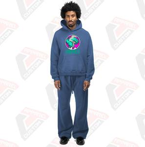 Conjunto de chándal de invierno de poliéster 100% transpirable de 2 piezas ultra cómodo y elegante para hombre, patrón sólido - Product Image 1