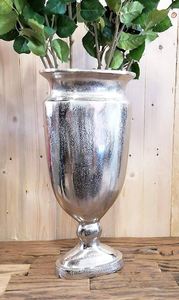 Jarrón Redondo de Aluminio con Diseño Art Deco para Decoración del Hogar, Bodas y Navidad - Product Image 4