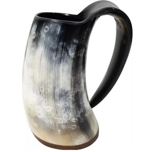 Tasse en corne Tankard Poli Animal Style Viking Sculpture Tasse Qualité Artisanat Bière de Noël - Product Image 1