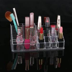 Organisateur de maquillage en acrylique transparent: boîte de rangement cosmétique à plusieurs compartiments pour vanité, salle de bain et commode - Product Image 1