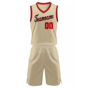 Nouveau Style Basketball Uniforme Solide Couleur Léger Tissu Sublimé Impression Rib-V-Neck Design Youth Basketball Jersey - Product Image 2