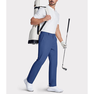 Pantalones holgados con cordón para hombre, pantalones de Golf informales, transpirables, de lona de algodón 100%, de cintura media, de calle alta, pantalones de colores teñidos lisos - Product Image 6