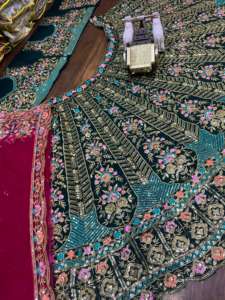 ผ้าลูกไม้ปักเลื่อมสำหรับผู้หญิงเสื้อผ้าปากีสถานของอินเดีย lehenga choli Cancan แคนวาสคอลเลคชั่นใหม่! - Product Image 5