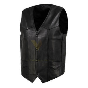 Chaleco de cuero genuino para hombre, Chaleco de cuero de moda para uso en invierno, Chaleco de cuero para hombre recién llegado - Product Image 3