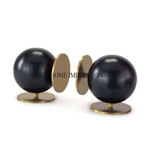 White Color Powder Coated and High Grade Gold Plated Pineapple Designer Bookends Home and Office Decorative Accents From India - Product Image 3