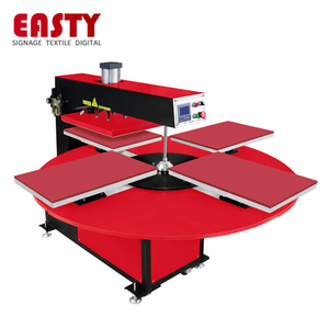 Carrusel rotativo automático de 4 estaciones, prensa de calor, tocadiscos neumático, máquina de transferencia de calor para camisetas para impresión por sublimación de tinte - Product Image 3