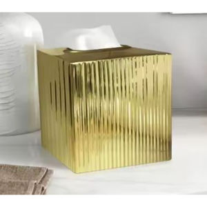 Boîte à mouchoirs en laiton métallique de qualité de luxe pour accessoires de vaisselle organisateur de serviettes boîte à mouchoirs décorative moderne porte-serviettes - Product Image 6
