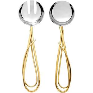 โมเดิร์นสแตนเลสเงินสําเร็จรูปชุดช้อนส้อมทําด้วยมือไม้สไตล์ตะวันตกจัดงานแต่งงานเสิร์ฟ - Product Image 4