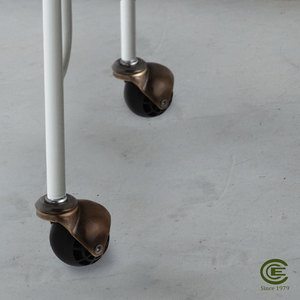 2 Inch Antique Color TPR Rubber Ball Caster Wheel Solid Steel Swivel Stem Casters with 11x38mm Mounting for Light Duty - Product Image 5