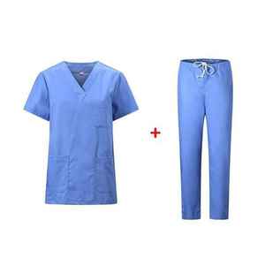 Conjuntos de uniformes quirúrgicos de cintura alta para mujer, trajes médicos de hospital de Enfermería de estilo cuello en V estirable al por mayor - Product Image 6