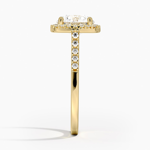 Bague de mariage classique en halo cultivé en laboratoire en or 10 carats avec bande élégante en pierre centrale brillante pour anniversaires et propositions - Product Image 3