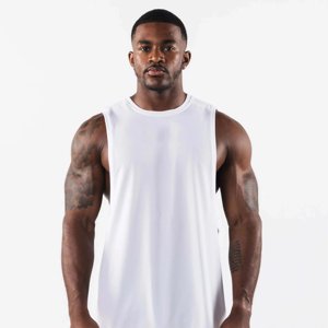 Camiseta sin mangas de entrenamiento de gimnasio para hombre personalizada, ropa de Fitness de Spandex con diseño de punto de técnica lavada de Stringer Muscle Fit - Product Image 6