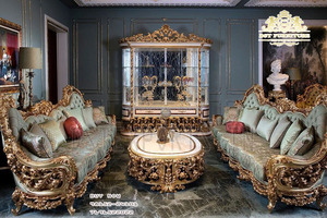 Designer วอลนัทโปแลนด์ห้องนั่งเล่นเฟอร์นิเจอร์ Maharaja ห้องนั่งเล่นเฟอร์นิเจอร์ชุดสําหรับ Home Royal มือแกะสลักโซฟาไม้สัก - Product Image 2