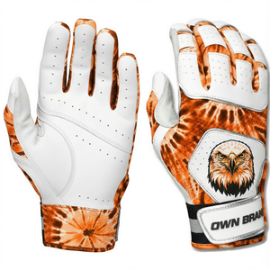 Guantes de Bateo de Béisbol Profesionales Personalizados, Precio al por Mayor, Palma de Cuero, Zonas Flexibles de Malla Ventilada, Control del Bate - Product Image 5