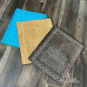Trending Suede Leather Boot Stitch Planner Carpeta de cuero occidental Cubiertas de diario Almohadilla de alta calidad Notebook Sobre Portafolio - Product Image 1
