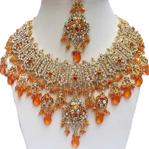 Indian Royal Zircon <b>Gold</b> Plated Ethnic Bridal Jewelry Set Women Party Engagement Traditional Elegance Regal Finish - Product Image 2