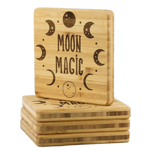 Palette en bois d'acacia, planches de service en bois d'acacia pour boissons chaudes et froides, forme carrée, sous-verres pour boissons - Product Image 3