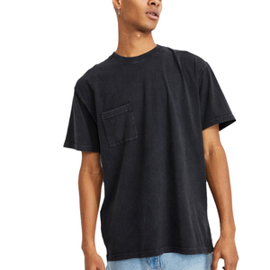 เสื้อยืดผ้าฝ้ายโอเวอร์ไซส์สำหรับผู้ชายทรงหลวมน้ำหนักมากกำหนดโลโก้3D พิมพ์ลายกริ่งแบบทึบ - Product Image 2