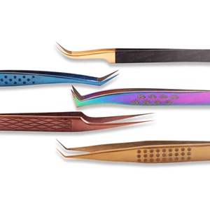 Pinzas para Extensión de Pestañas con Punta de Fibra y Agarre de Diamante, Cierre Hermético, Más Vendidas, Profesionales - Product Image 4