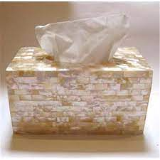 Boîte à mouchoirs en bois incrusté d'os de nacre au design moderne de luxe de meilleure qualité Décoration de table élégante pour la maison ou l'hôtel - Product Image 5