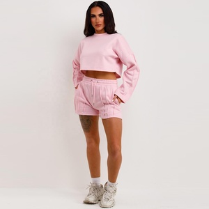 Sudadera de cuello redondo con logotipo personalizado, Jersey corto, camisetas de manga larga, pantalones cortos con cordón, trajes de chándal, estilo informal transpirable para primavera - Product Image 4
