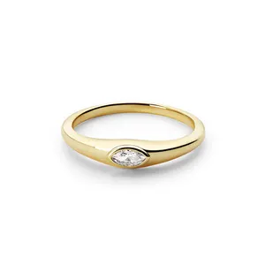 Canner S925 Retro Ins Diamanten Ring Paard Oog 5a Marquise Zirkoon Close Ring Sieraden 14K 18K Verguld