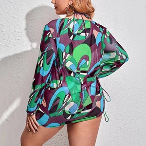 2023 nouvelle <span class=keywords><strong>grande</strong></span> <span class=keywords><strong>taille</strong></span> 3 pièces ensemble <span class=keywords><strong>maillot</strong></span> <span class=keywords><strong>de</strong></span> <span class=keywords><strong>bain</strong></span> multicolore imprimé maille Blouse <span class=keywords><strong>grande</strong></span> <span class=keywords><strong>taille</strong></span> femmes plage couvrir Bikini <span class=keywords><strong>maillot</strong></span> <span class=keywords><strong>de</strong></span> <span class=keywords><strong>bain</strong></span> - Product Image 5