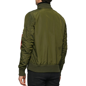 Chaqueta de bombardero transpirable de color sólido con cremallera completa para hombre, chaqueta de bombardero ligera de calidad superior para hombre - Product Image 3