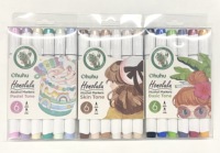 Ohuhu Lot de 6 marqueurs d'art à l'alcool Ensemble de marqueurs à croquis avec pinceau et ciseau Ensemble de marqueurs à l'alcool Honolulu-Ton peau