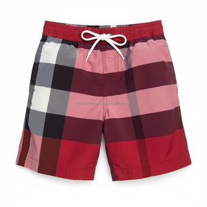 Shorts décontractés pour hommes 2026, rouge bordeaux élégant, haute qualité, couleur unie, écologiques, légers, avec cordon de serrage, 100 % polyester, séchage rapide - Product Image 1