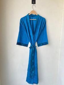 Kimono Bohemio de Seda para Mujer, Bata de Tela de Sari Indio PARA LA Playa, Vintage, Reciclado, Regalo para Vacaciones, Verano - Product Image 5
