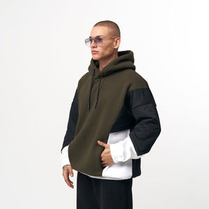 Sweat à capuche streetwear pour homme Lavish Look, 100% coton, tissu polaire surdimensionné, écologique, uni, teint et imprimé à l'écran - Product Image 2