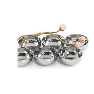 Cuencos para mezclar alimentos de acero inoxidable pulido con espejo de diseño único Bandeja desechable para frutas secas para eventos de bodas y fiestas - Product Image 2