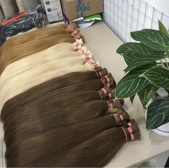 Top quality remy human hair from Vietnam Blonde with best price, no tangle, so shedding, silk and soft human hai
