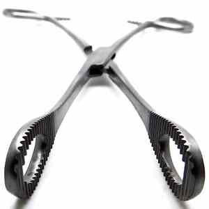 Fórceps profesionales de acero inoxidable Forster aprobados por la CE, esponja eléctrica Manual que sostiene mandíbulas de bucle dentado, estilos curvos rectos - Product Image 3