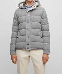 Chaqueta de Plumón Personalizada para Hombre, Color Negro Sólido, a la Moda, Elegante, de Alta Calidad, con Capucha, Cortavientos, en Oferta de Invierno - Product Image 1