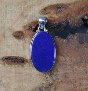 Pendentif en argent sterling avec lapis-lazuli bleu, fait à la main, ovale, pierre précieuse naturelle, collier de bijoux, cadeau pour femmes - Product Image 6