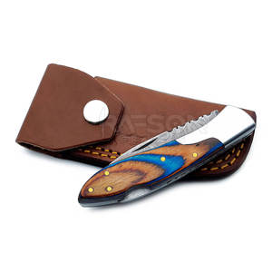 มีดพับได้ทำจากเหล็กดามัสกัสประสิทธิภาพสูงสำหรับล่าสัตว์มีดตัดแม่นยำทนทานปรับแต่งได้ตามต้องการ - Product Image 5