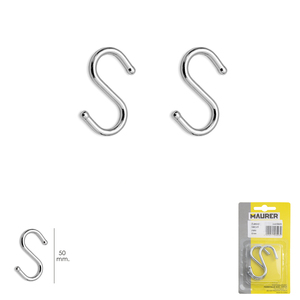 S-Hook 50 mm Chrome Plated (Blister Pack of 2) Domestic Use - Product Image 1